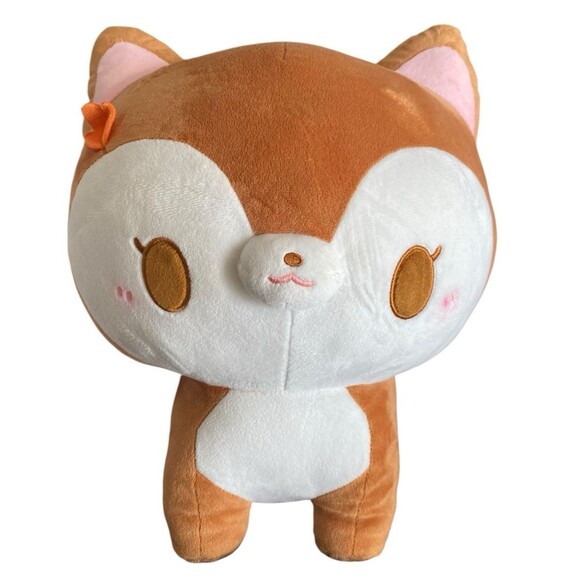 Bird Uyen Deer Plushie 15" Stuffed Animal Brown White Round 1 - Picture 1 of 5